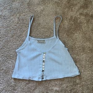Urban Outfitters - light blue crop top with shiny buttons
